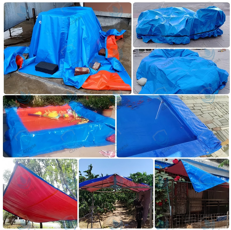 Blue orange PE Waterproof Tarpaulin - Image 9